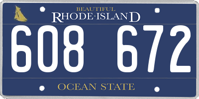 RI license plate 608672