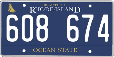 RI license plate 608674