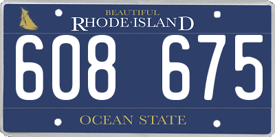 RI license plate 608675