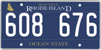 RI license plate 608676