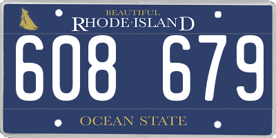 RI license plate 608679