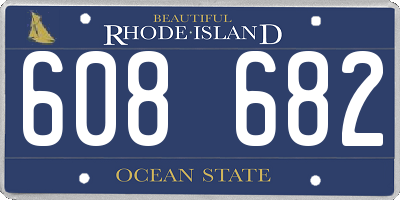 RI license plate 608682