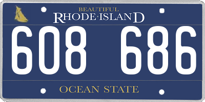 RI license plate 608686
