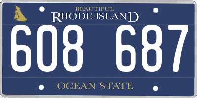 RI license plate 608687