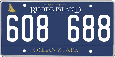 RI license plate 608688