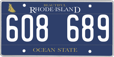 RI license plate 608689