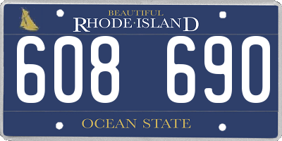 RI license plate 608690
