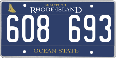 RI license plate 608693