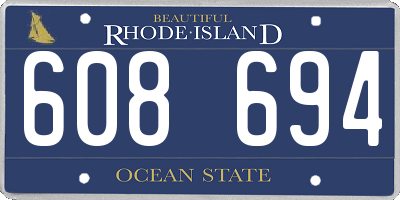 RI license plate 608694