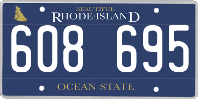 RI license plate 608695