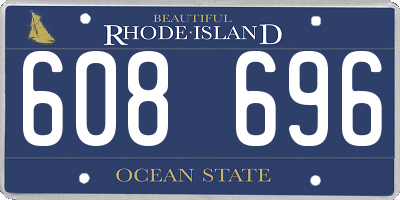 RI license plate 608696
