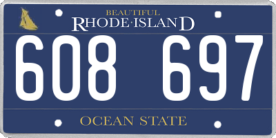 RI license plate 608697