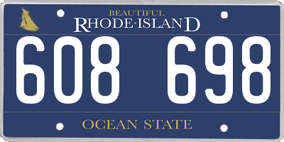 RI license plate 608698
