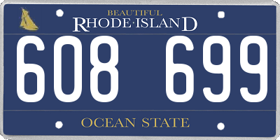 RI license plate 608699