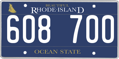 RI license plate 608700