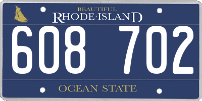 RI license plate 608702