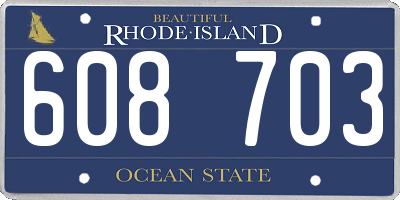 RI license plate 608703