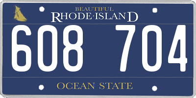 RI license plate 608704