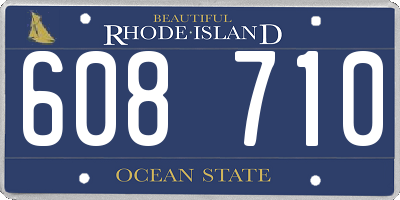 RI license plate 608710