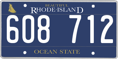 RI license plate 608712