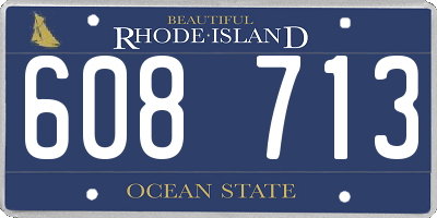 RI license plate 608713
