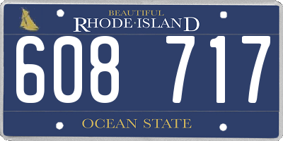 RI license plate 608717