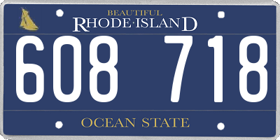 RI license plate 608718