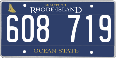 RI license plate 608719