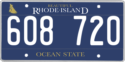 RI license plate 608720