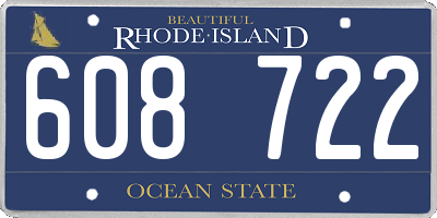 RI license plate 608722