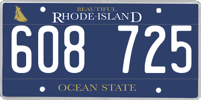 RI license plate 608725