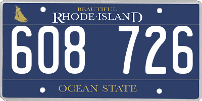 RI license plate 608726