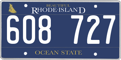 RI license plate 608727