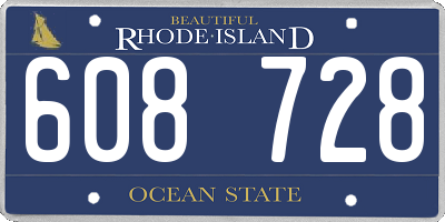 RI license plate 608728