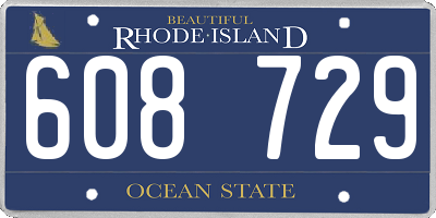 RI license plate 608729