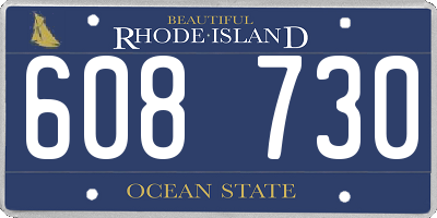 RI license plate 608730