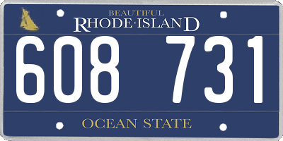 RI license plate 608731