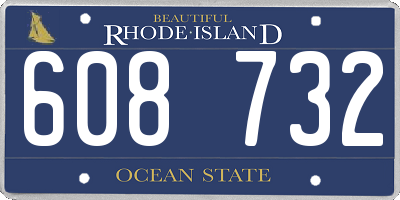 RI license plate 608732