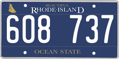 RI license plate 608737