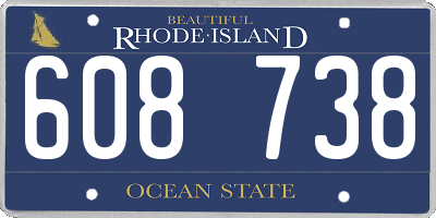 RI license plate 608738