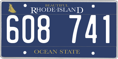 RI license plate 608741
