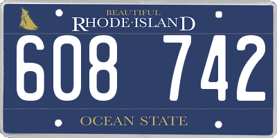 RI license plate 608742
