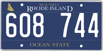 RI license plate 608744