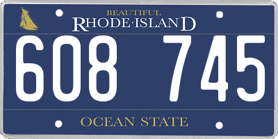 RI license plate 608745