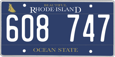 RI license plate 608747