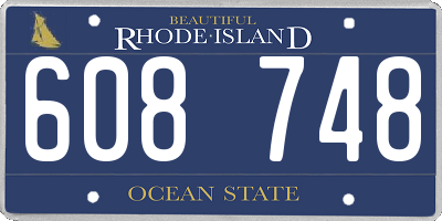 RI license plate 608748