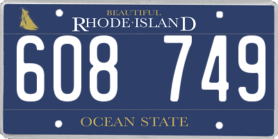 RI license plate 608749