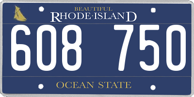 RI license plate 608750