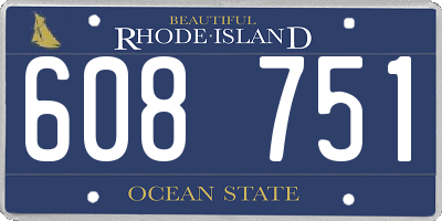 RI license plate 608751