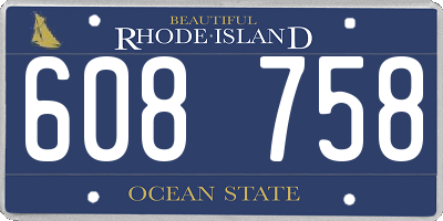 RI license plate 608758